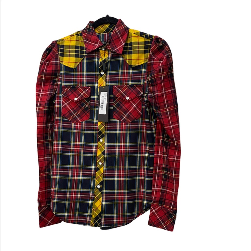 Revolve Petersyn X Aldrich Tartan Plaid Shirt Top New NWT REG $389 - Picture 4 of 4